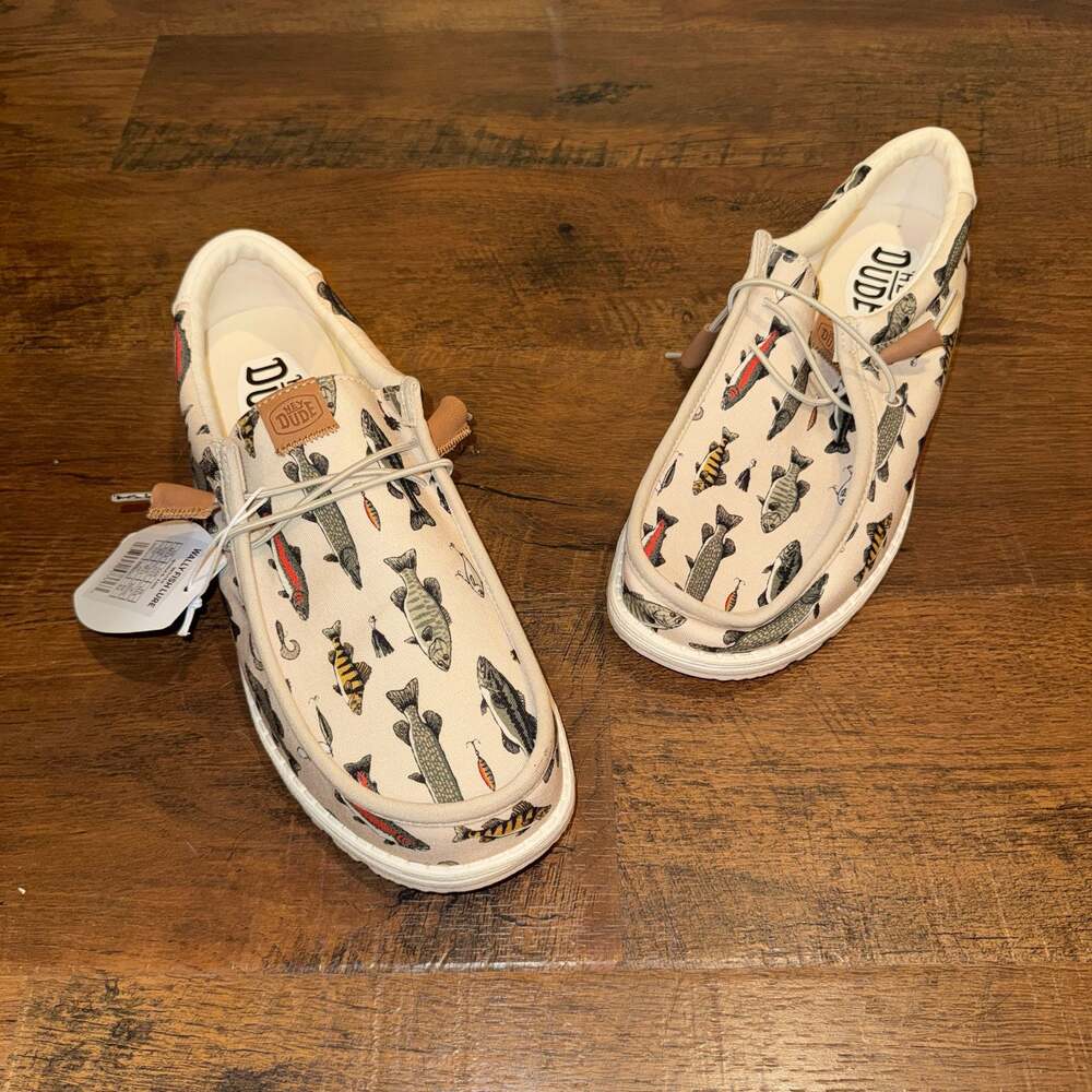Hey Dude Men's Wally Fish Lure Casual Slip-On Shoes Size M12